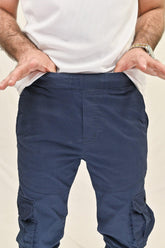 Stretchable Cotton Cargo - Blue - Drizzle.pk